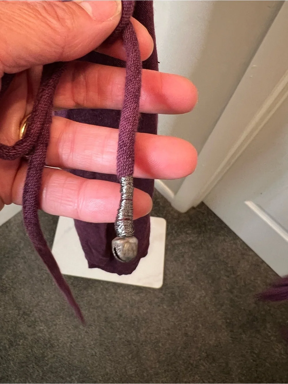 Free People Burgundy Button-Front Midi Dress with Tie Waist